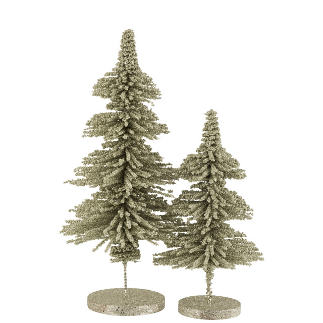 J-Line kerstboom deco plastiek bolletjes glitter licht large - 3006008 large