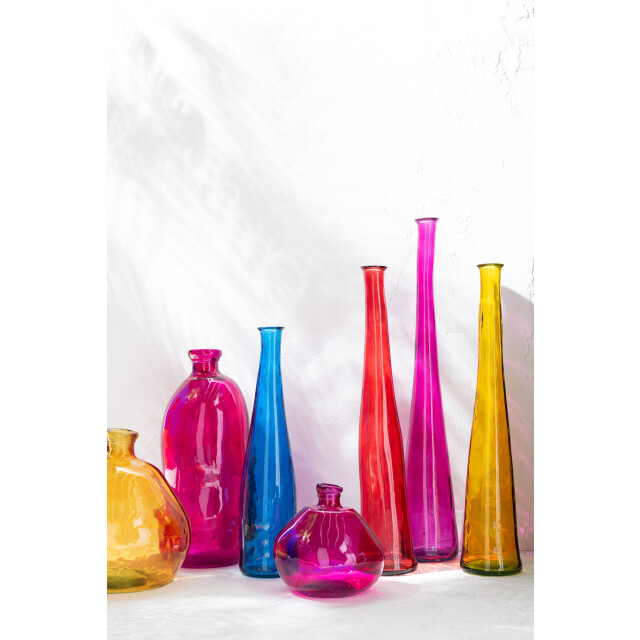 J-Line vaas bubbel glas fuchsia 31.5x31.5x32cm 2998276 large