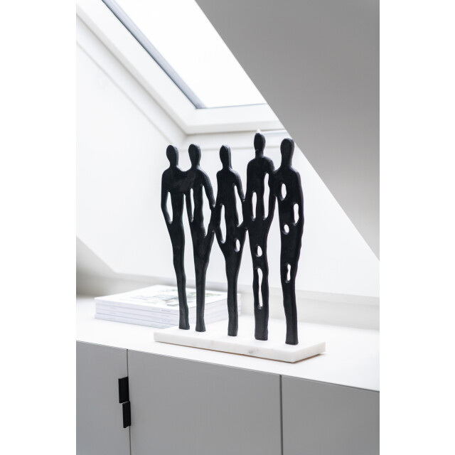 J-Line figuur op rij aluminium/marmer /wit 35.5x10x40cm 3005667 large