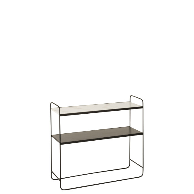 J-Line console marmer 2 planken mdf/ijzer 90x30.5x80.5cm 2999995 large