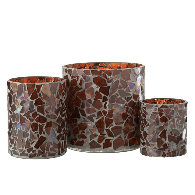 J-Line windlicht mozaiek glas large 16x16x16.5cm 3013682 large