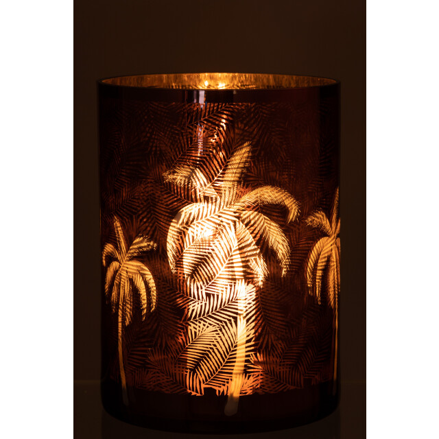 J-Line windlicht palmboom glas xlarge 17.5x17.5x24cm 3013659 large