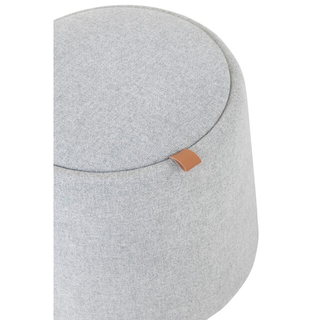 J-Line poef/bijzettafel rond textiel/hout licht 42x42x43cm 2999240 large