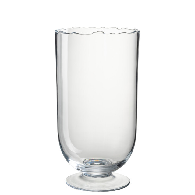 J-Line windlicht op voet onregelmatige rand glas medium - 3013668 large