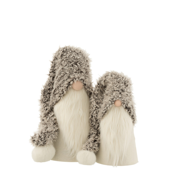 J-Line kerstman winter poly/textiel grijs large 28.5x28.5x57cm 3005998 large