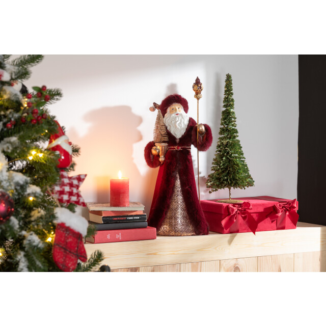 J-Line kerstman deco poly /groen 20x26x57.5cm 3005908 large