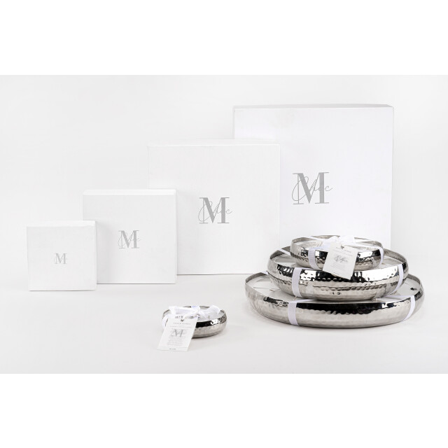 J-Line geurkaars m-chic metaal zilver large-44u 31x31x10cm 3066084 large