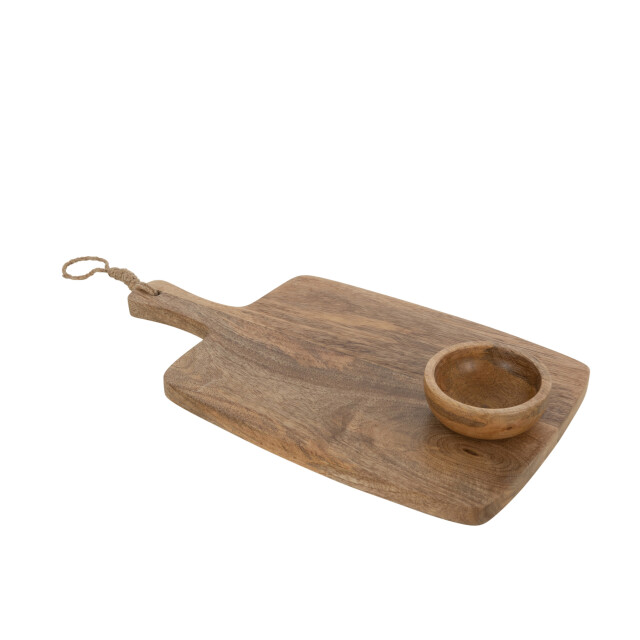 J-Line snijplank+kom mango hout 38.5x20.5x5cm 3005842 large