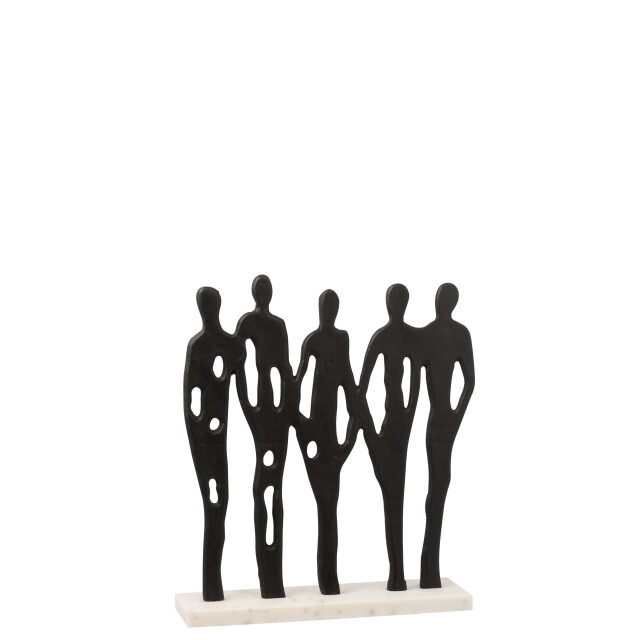 J-Line figuur op rij aluminium/marmer /wit 35.5x10x40cm 3005667 large