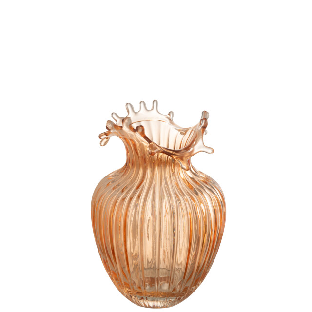 J-Line vaas bloem lijnen glas small 14.5x14.5x21cm 2998572 large