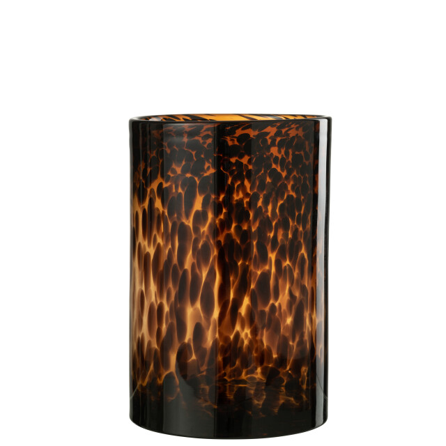 J-Line windlicht cil stippen glas /zwart large 20x20x29cm 3013693 large