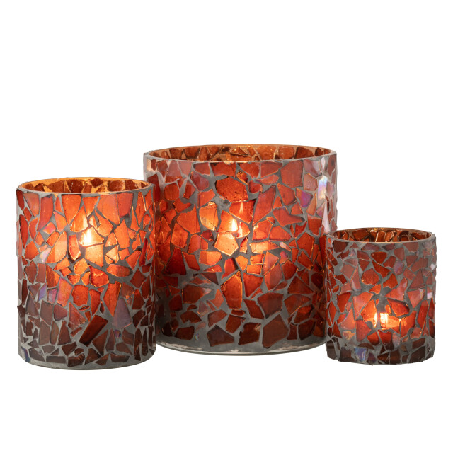 J-Line windlicht mozaiek glas large 16x16x16.5cm 3013682 large