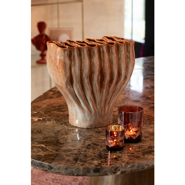 J-Line vaas multi dunne tubes porselein bronze 37x19.5x35.5cm 2998596 large
