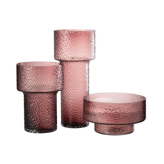 J-Line vaas laag betty glas rose 28x28x15cm 2998537 large