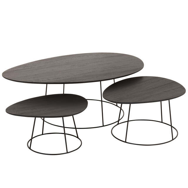 J-Line salontafel ovaal wood/metal d br 121x80x40cm 2999238 large
