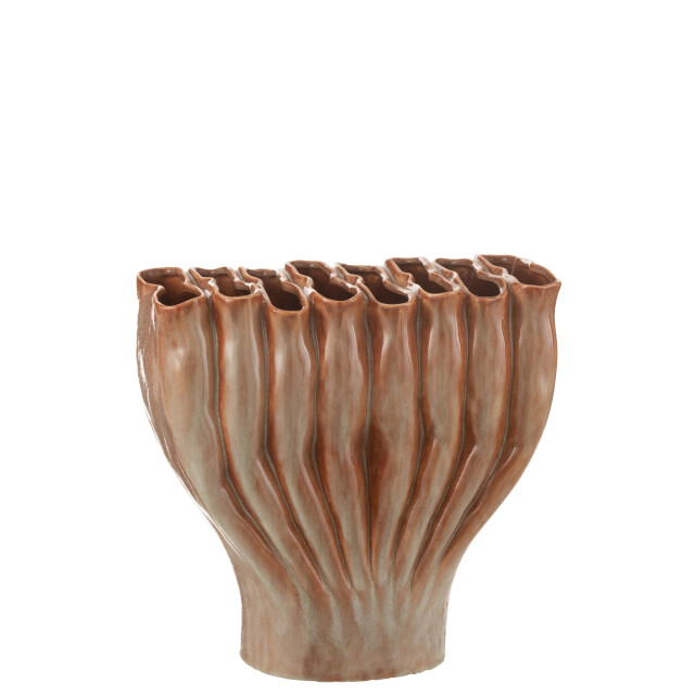 J-Line vaas multi dunne tubes porselein bronze 37x19.5x35.5cm 2998596 large