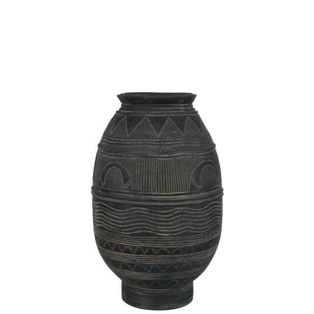 J-Line vaas kruik cirkel cement /bruin small 27x27x42.5cm 2998411 large