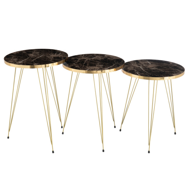 J-Line set van drie bijzettafels mdf/metaal wit/ 38x38x56cm 2999388 large