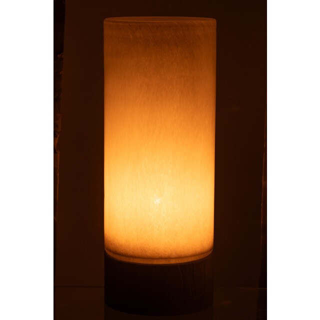 J-Line windlicht/vaas ray glas/wilg /zwart extra large 14.5x14.5x36.5cm 2998522 large
