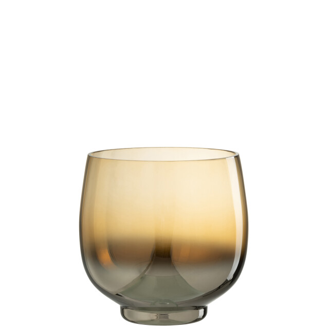 J-Line windlicht rond glas smoke /zilver large 17x17x18cm 3013680 large