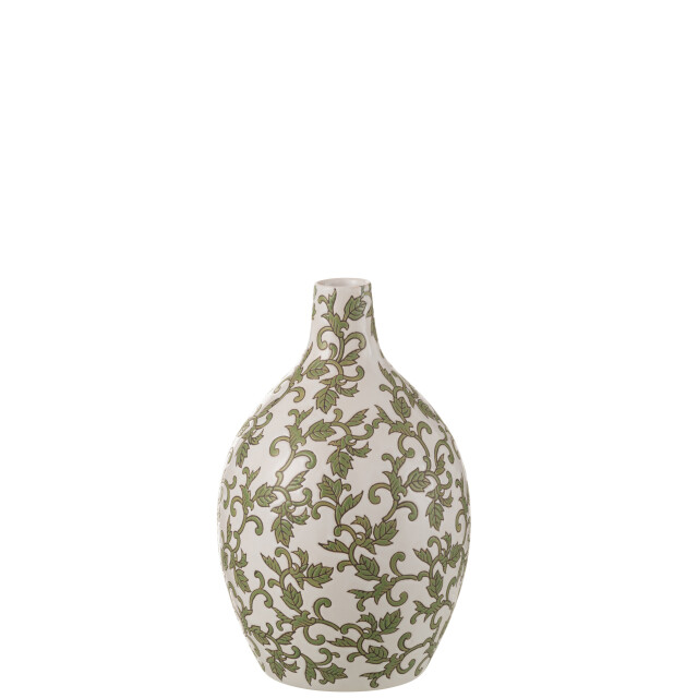 J-Line vaas yezi rond porselein groen/wit 20x20x33cm 2998631 large