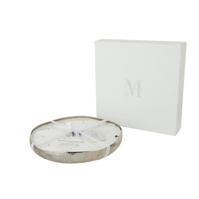 J-Line geurkaars m-chic metaal zilver x-large 36x36x5cm 3066083 large