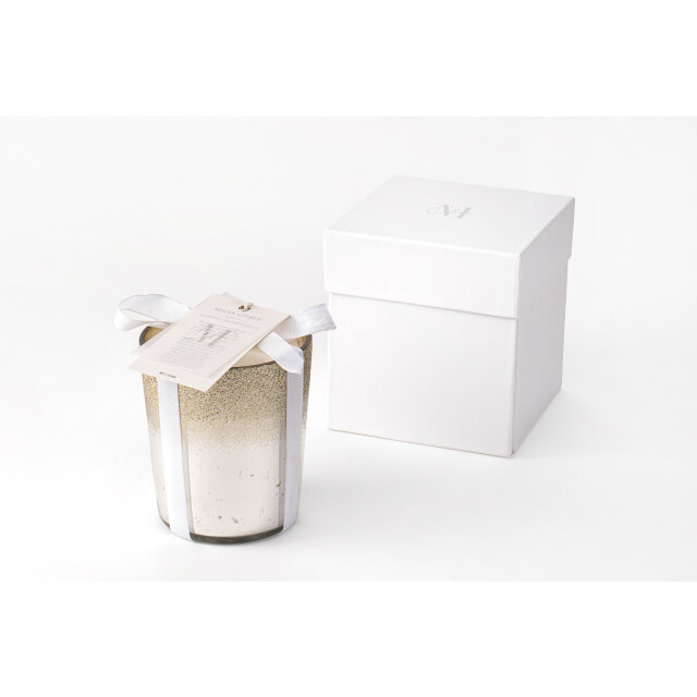 J-Line geurkaars m-chic glas zilver large 21x21x22cm 3066089 large