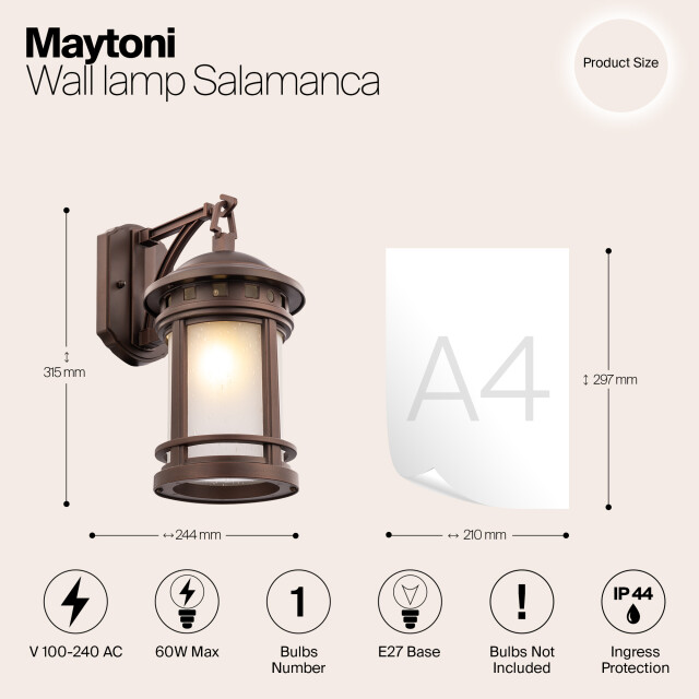 Maytoni Outdoor wandlamp salamanca - 2994925 large