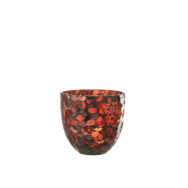 J-Line windlicht mozaiek glas bordeaux medium 15x15x15cm 3013725 large