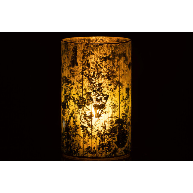 J-Line windlicht strepen glas large 12.5x12.5x21cm 3013710 large