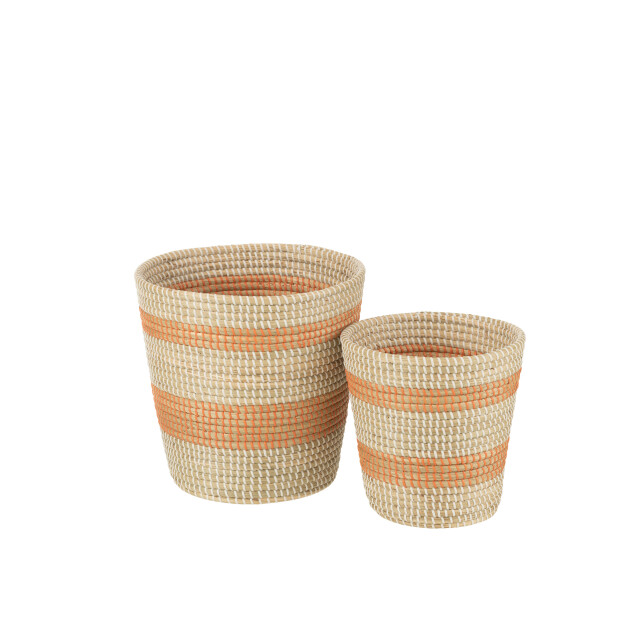 J-Line set 3 manden gestreept zeegras 56x38x38cm 3005035 large