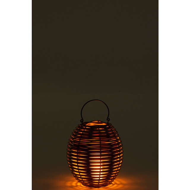 J-Line lantaarn gewoven led plastic small 30x30x34cm 2999914 large