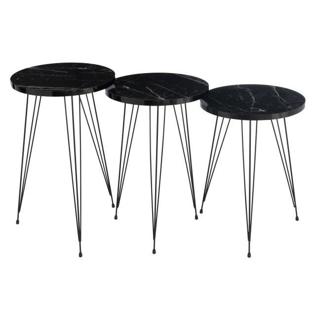 J-Line set van drie bijzettafels pb/metaal 34x34x56cm 2999383 large