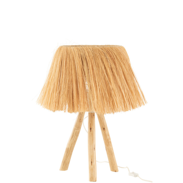 J-Line tafellamp bahamas hout/gras 30x30x51cm 2999535 large