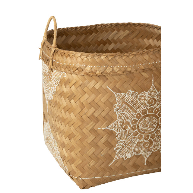 J-Line set van 3 manden tekening bamboe /natuur 52x51x56cm 3005123 large