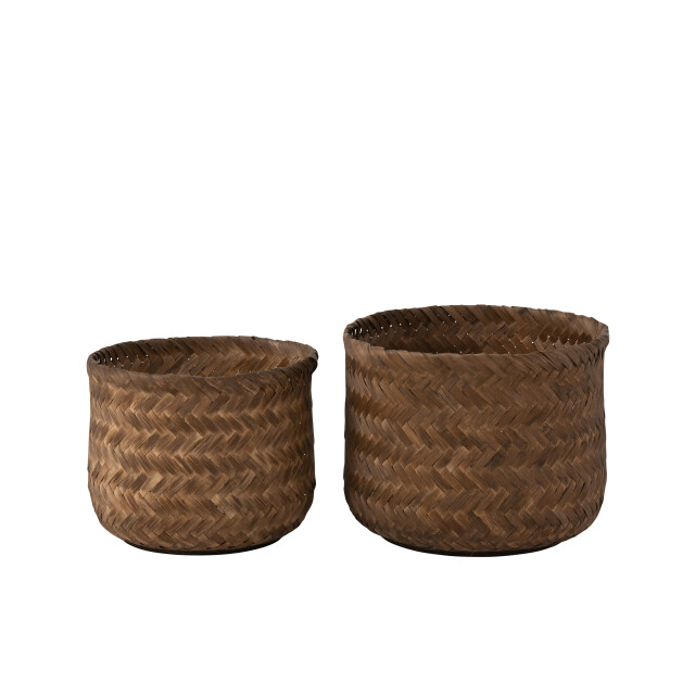 J-Line set van twee mand bamboo donker 39.5x39.5x30cm 3005012 large