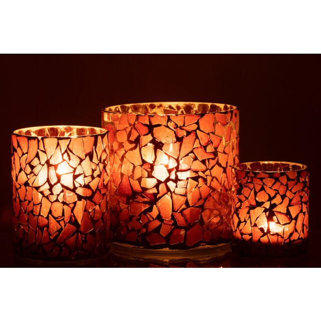 J-Line windlicht mozaiek glas large 16x16x16.5cm 3013682 large
