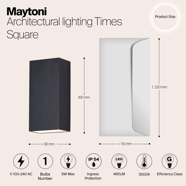 Maytoni Outdoor architecturale verlichting times square - 3004580 large
