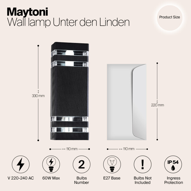 Maytoni Outdoor wandlamp unter den linden - 2994963 large