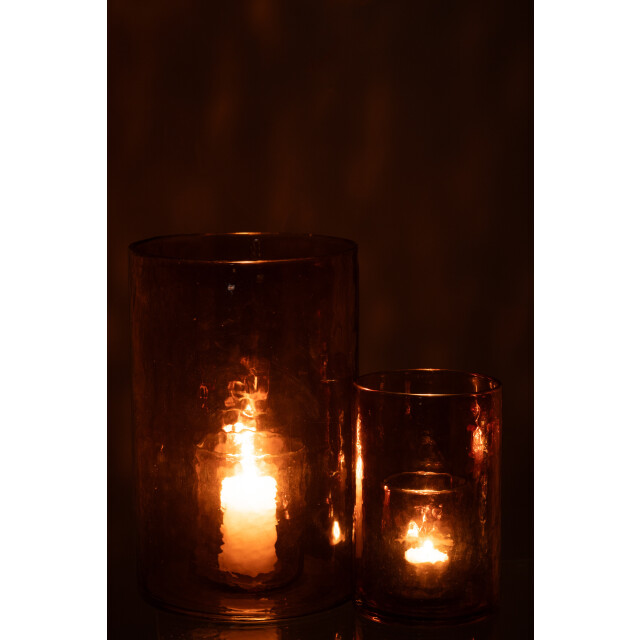 J-Line windlicht dubbel glas oker large 20.5x20.5x30.5cm 3013741 large