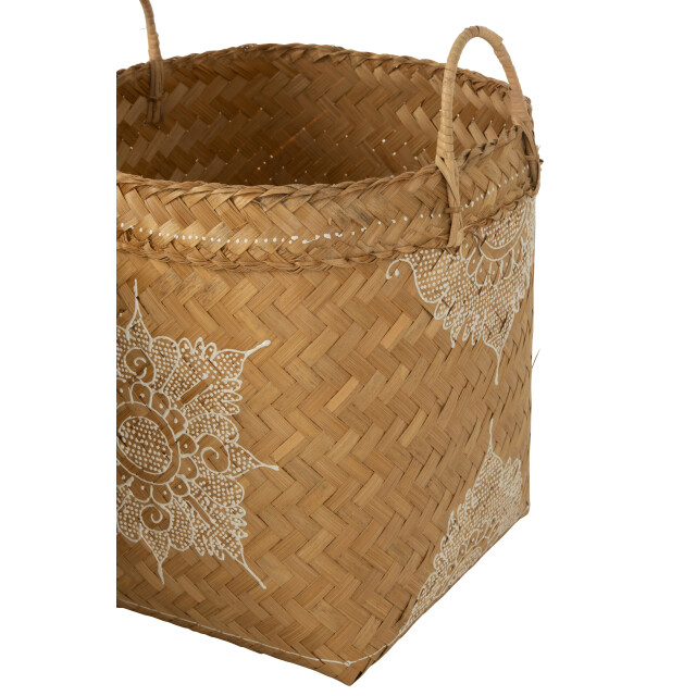 J-Line set van 3 manden tekening bamboe /natuur 52x51x56cm 3005123 large