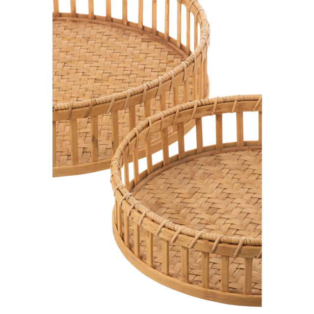 J-Line set van 3 plateau rond bamboe 46x46x11cm 2999934 large