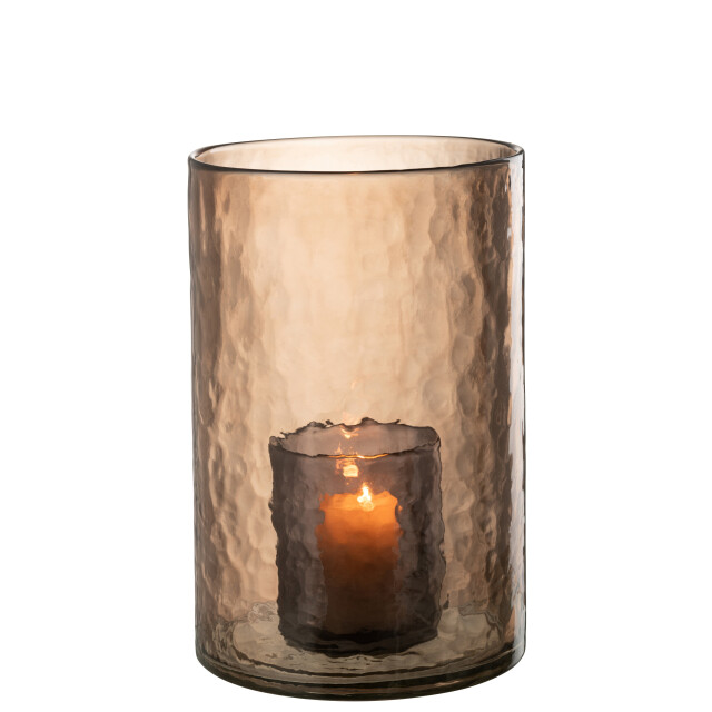 J-Line windlicht dubbel glas oker large 20.5x20.5x30.5cm 3013741 large