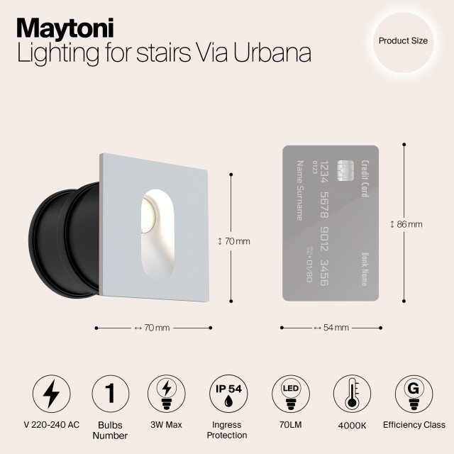 Maytoni Outdoor verlichting voor trappen via urbana - 3004599 large