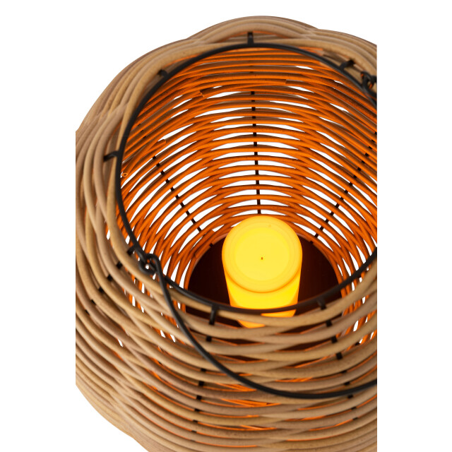 J-Line lantaarn gewoven led plastic small 30x30x34cm 2999914 large