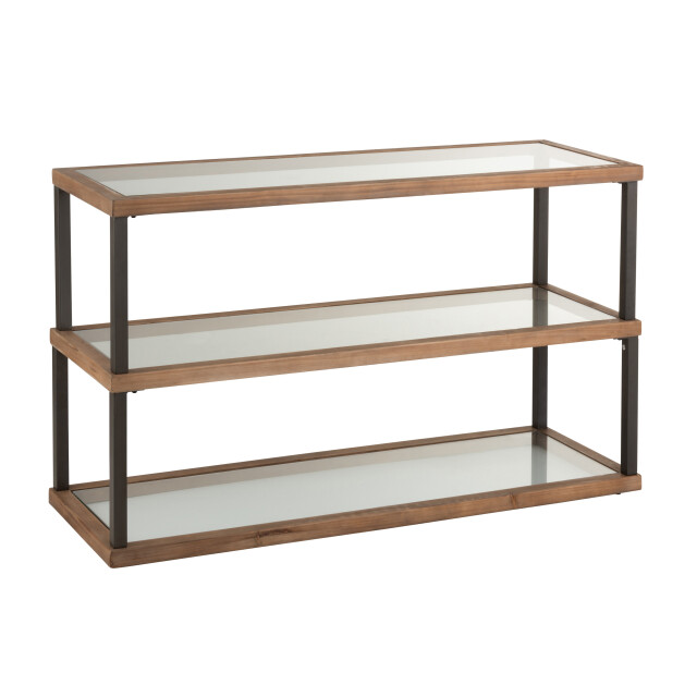 J-Line console 3 niveaus glas/hout 132x46x79cm 2999919 large