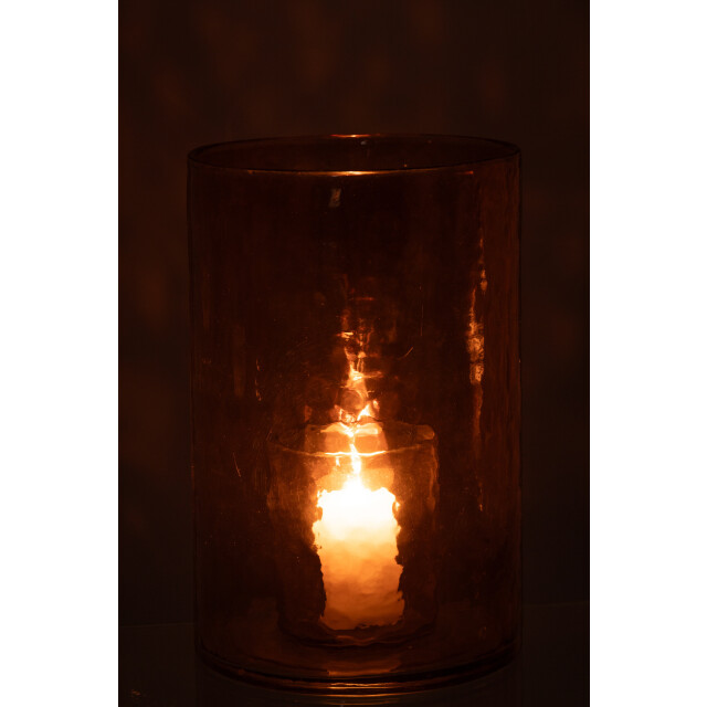 J-Line windlicht dubbel glas oker large 20.5x20.5x30.5cm 3013741 large