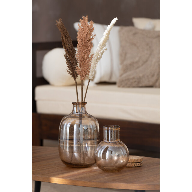 J-Line vaas bol met hals glas amber small 14.5x14.5x19cm 2997459 large