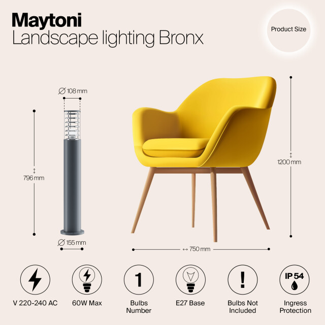 Maytoni Outdoor landschapsverlichting bronx - Ø15,5 3004596 large