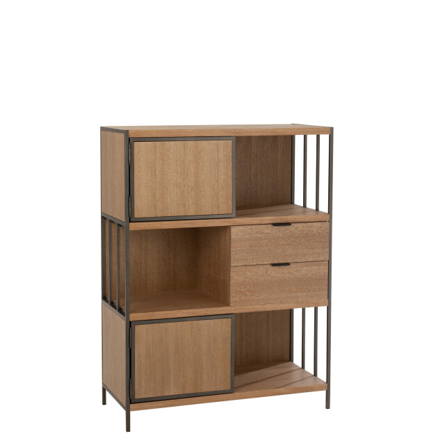 J-Line kast verschillende compartimenten hout/metaal 90x40x120.5cm 2999958 large